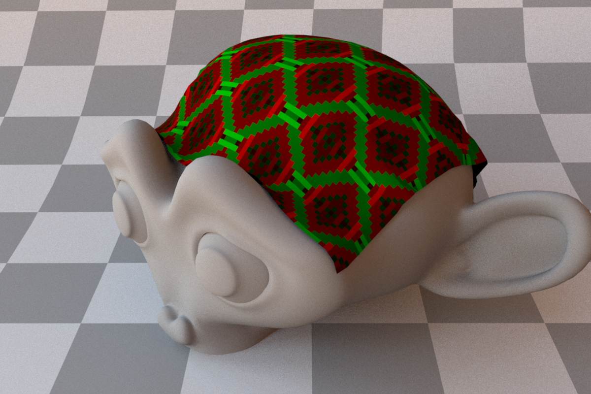 Our shader, intensity of colors indicates length of connected segments of the pattern.